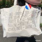 Tote bag XL liste plage