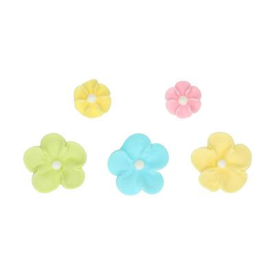 Décors fleurs multicolores en sucre x32